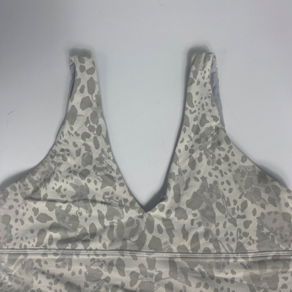 Lululemon Align V-Neck Bra Light Support A/B Cup Size 12 Cheetah Camo Antique Wh - Picture 6 of 10